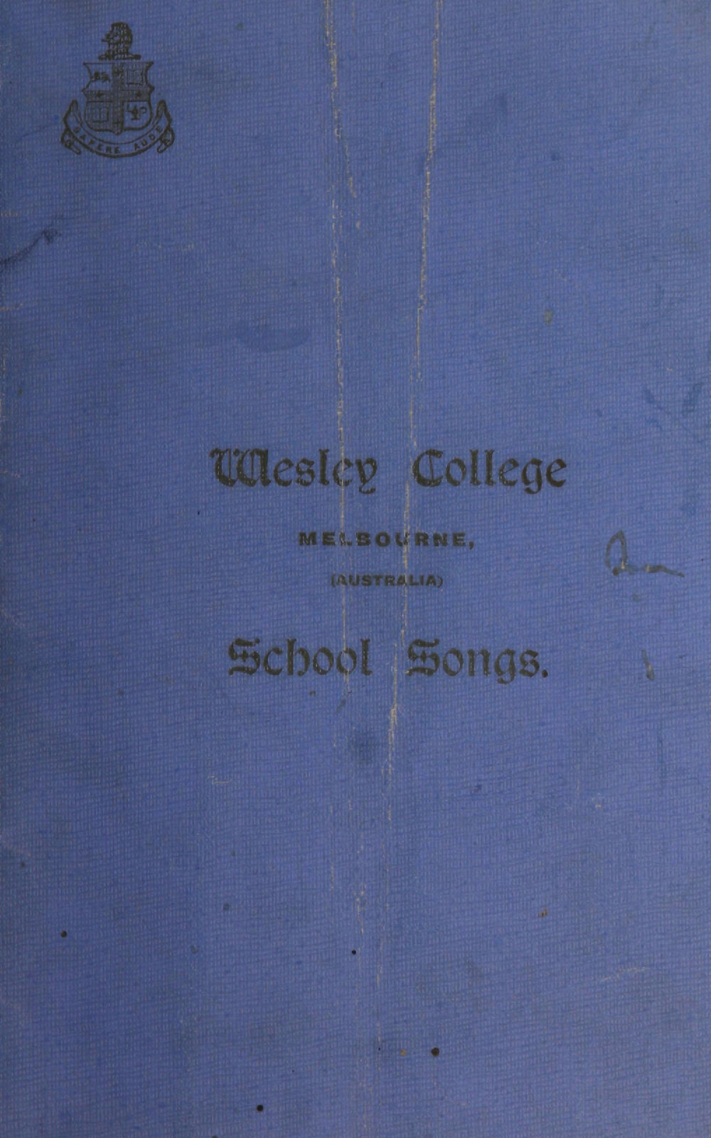 Wesley College Songs 1908