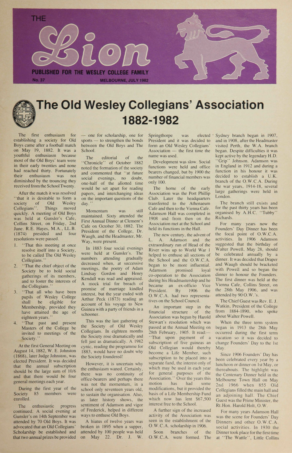 The Lion - July 1982