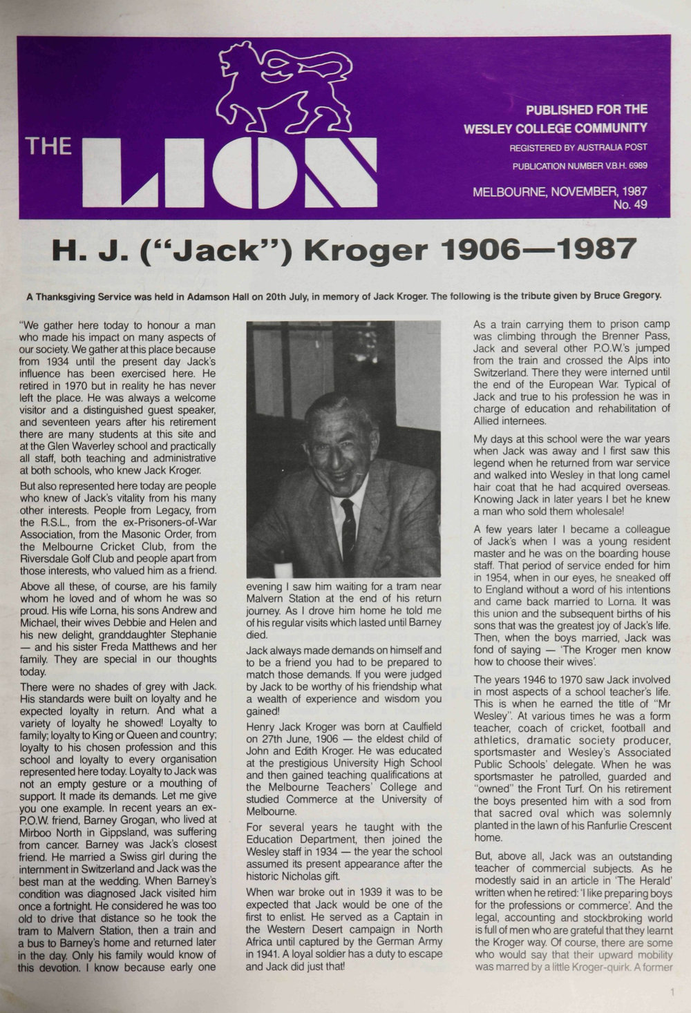 The Lion - November 1987