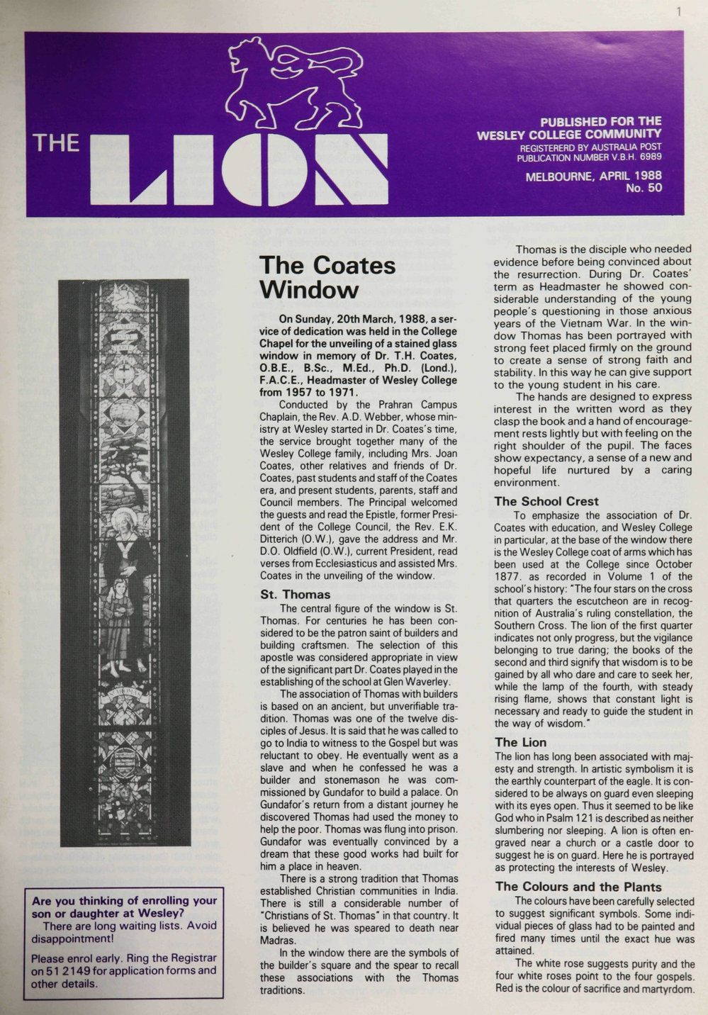 The Lion - April 1988