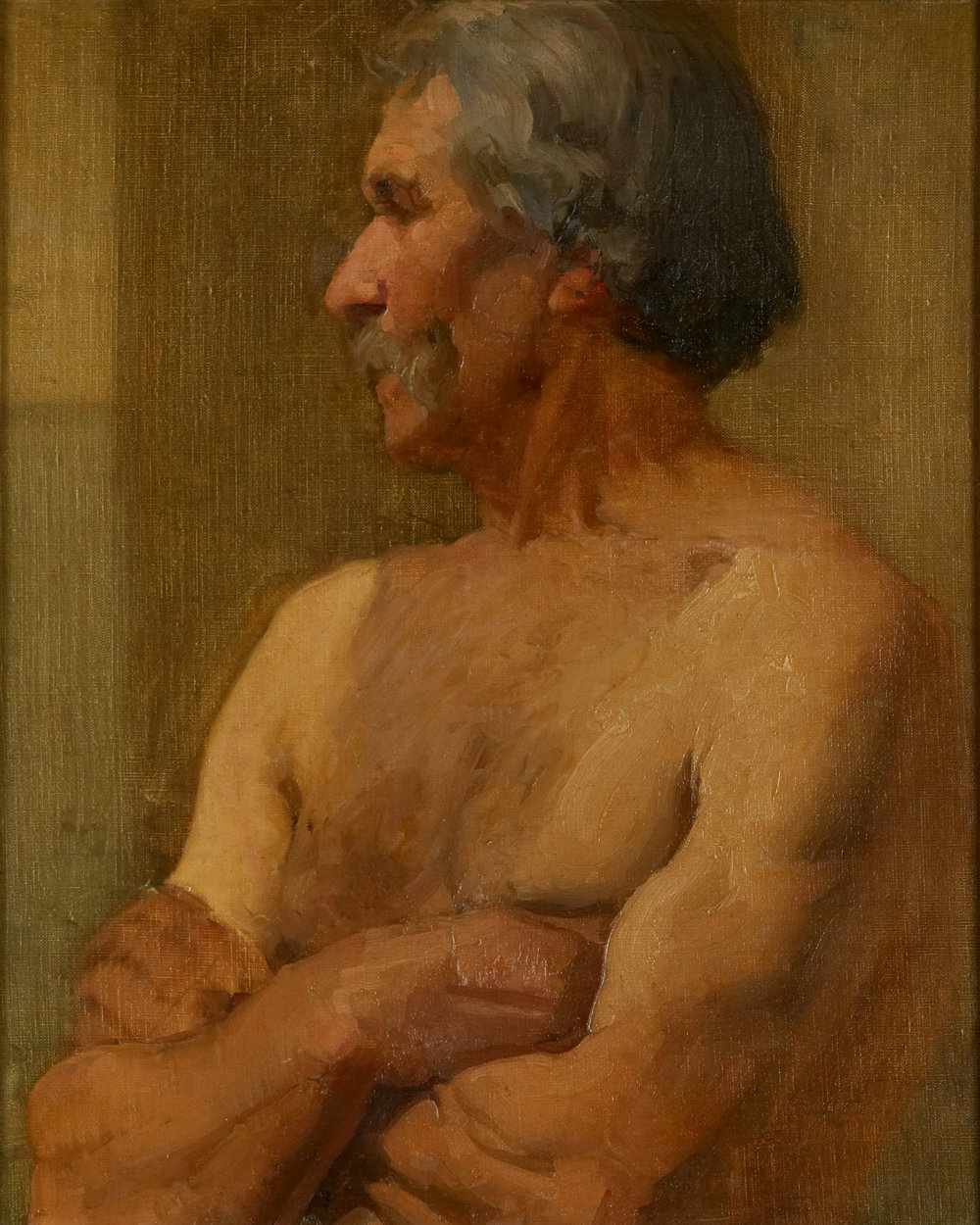 Nude Study- Man With Folded Arms