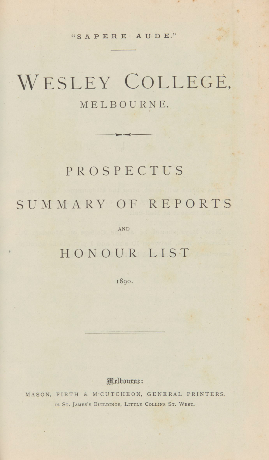 Prospectus 1890