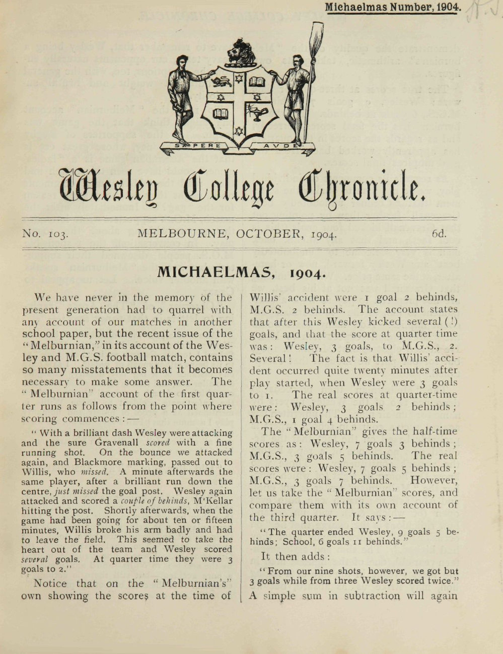 Chronicle 1904 No_103 October