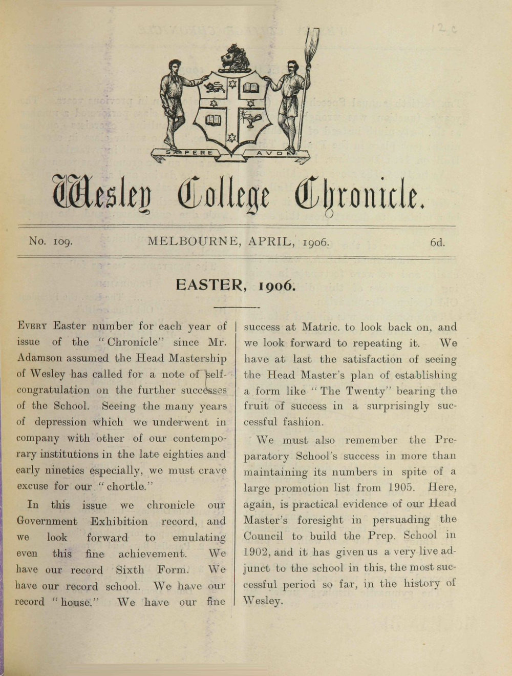 Chronicle 1906 No_109 April