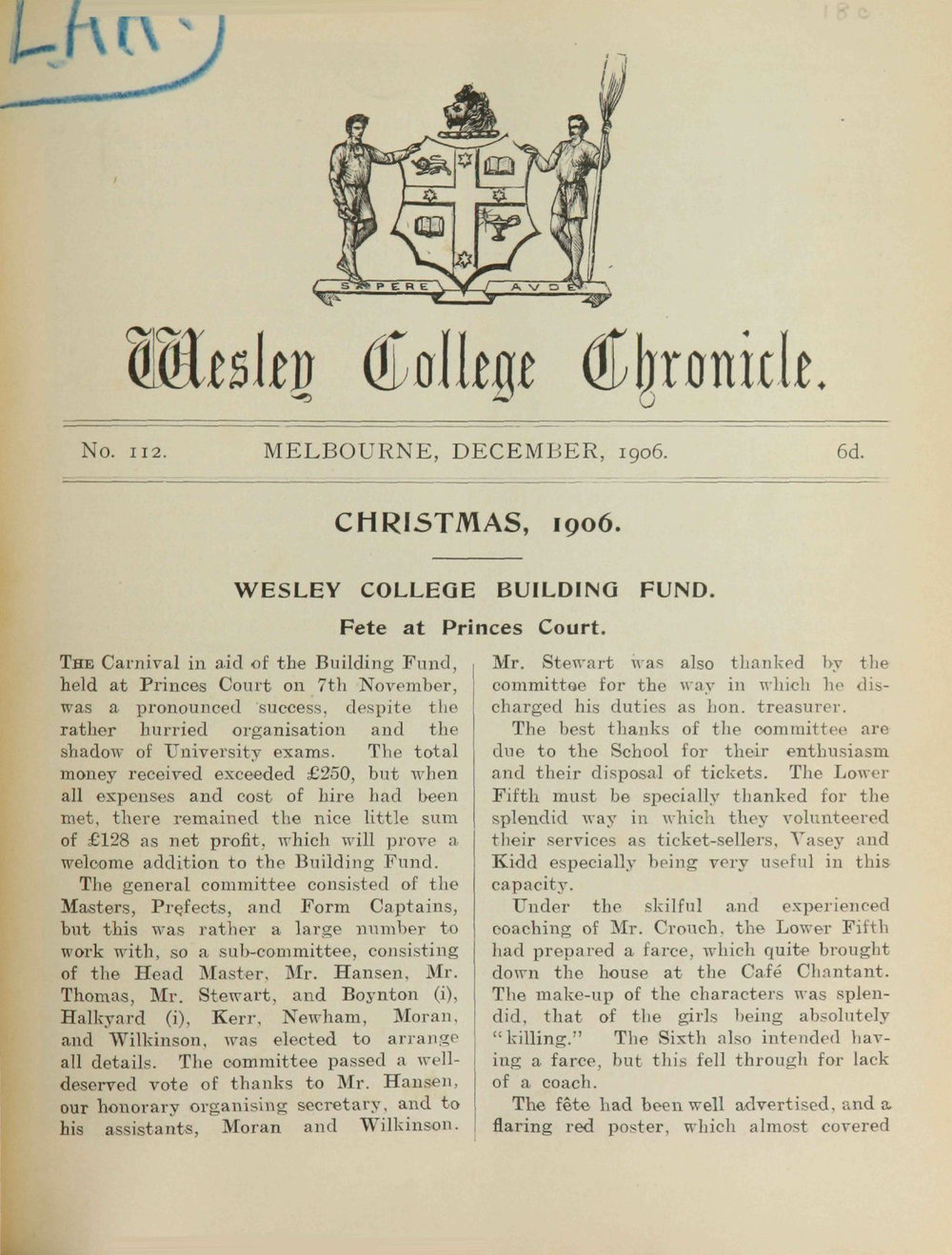 Chronicle 1906 No_112 December