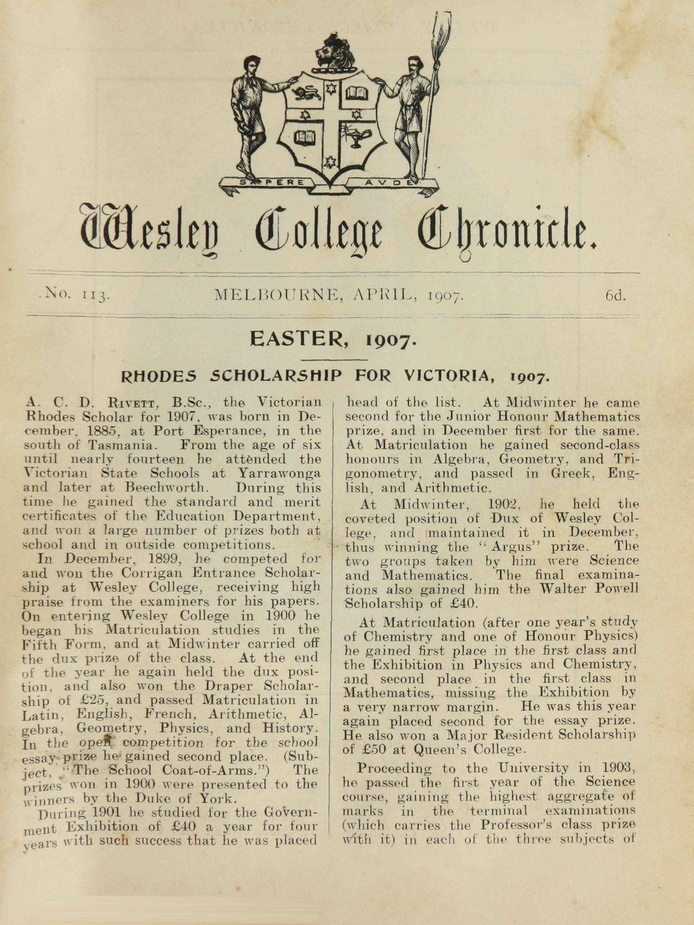 Chronicle 1907 No_113 April