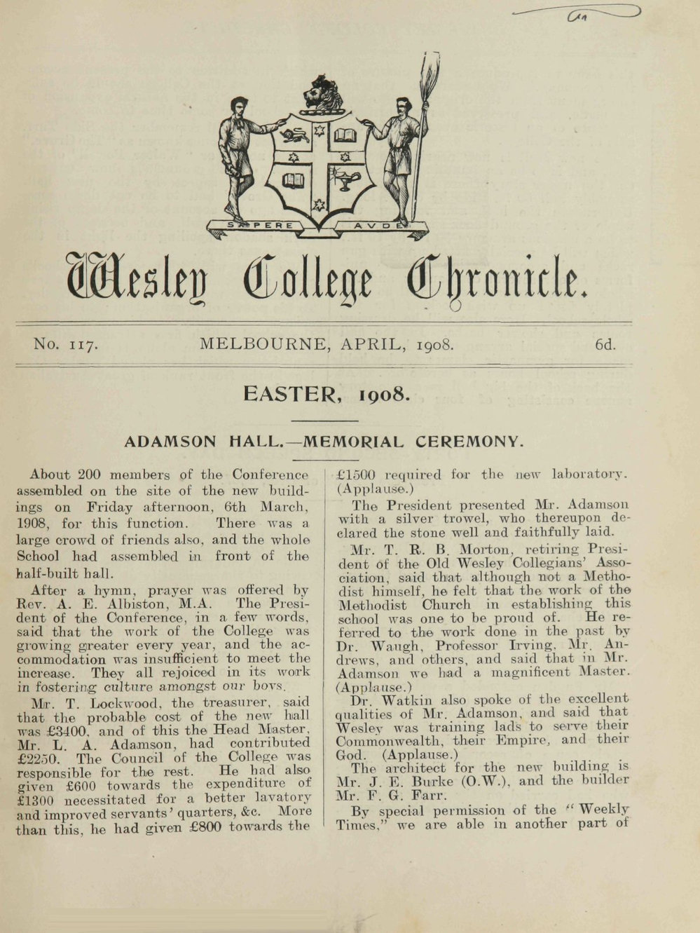 Chronicle 1908 No_117 April