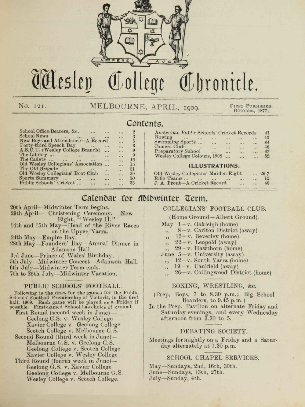 Chronicle 1909 No_121 April
