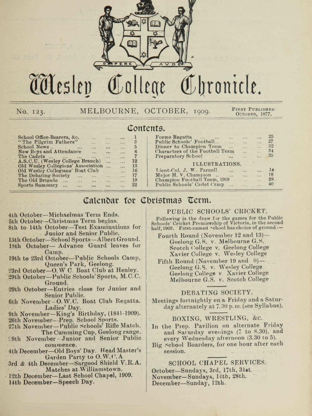 Chronicle 1909 No_123 October