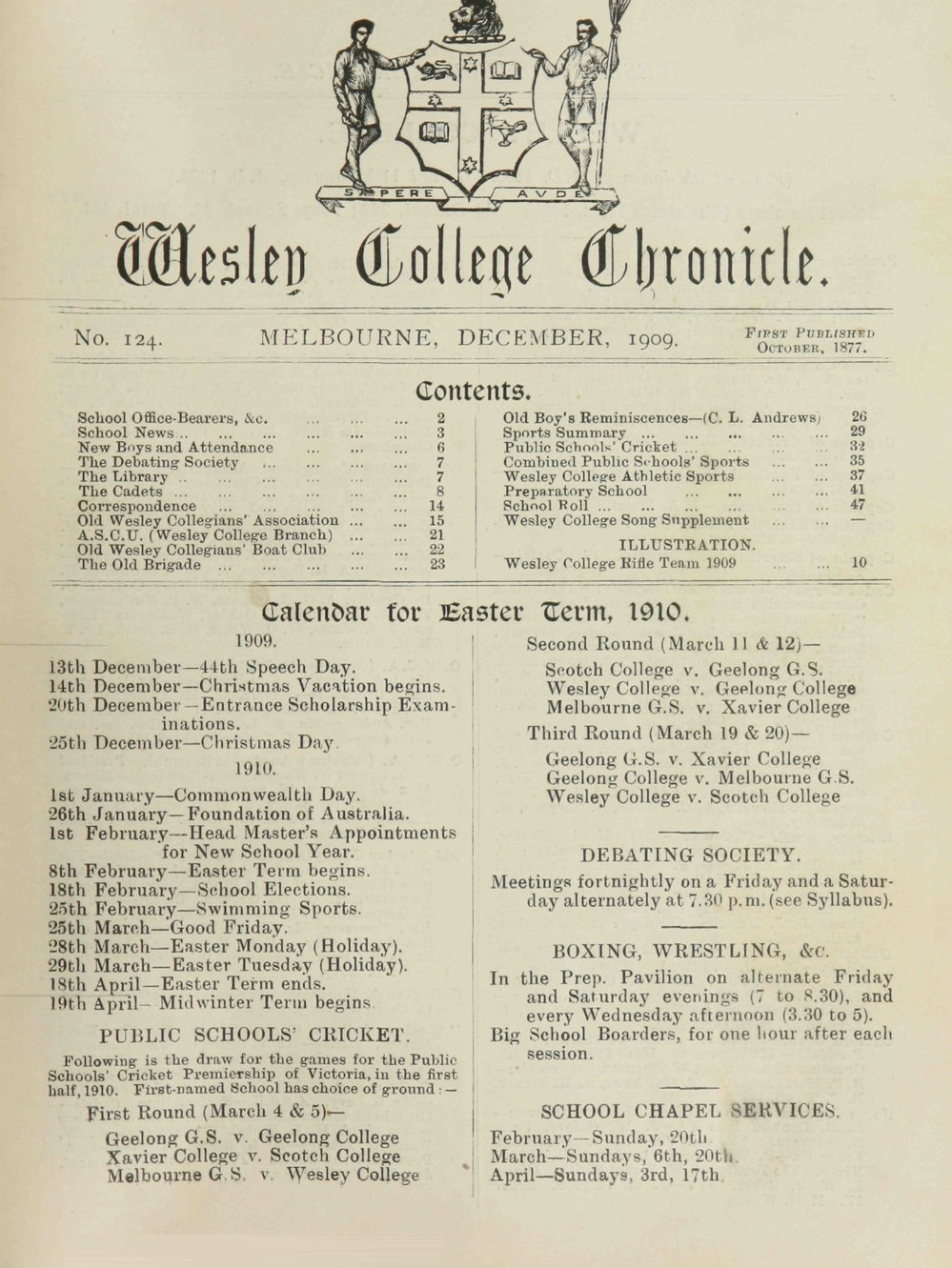 Chronicle 1909 No_124 December