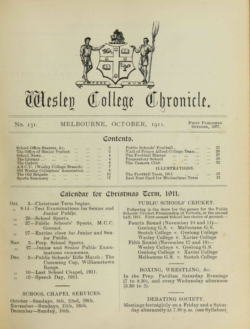 Chronicle 1911 No_131 October