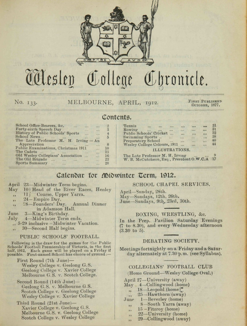Chronicle 1912 No_133 April