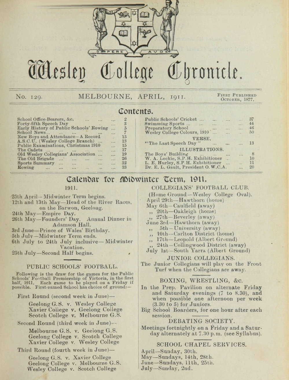 Chronicle 1911 No_129 April