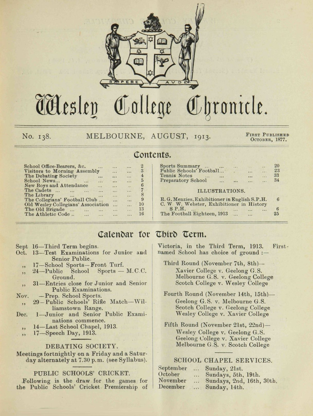 Chronicle 1913 No_138 August