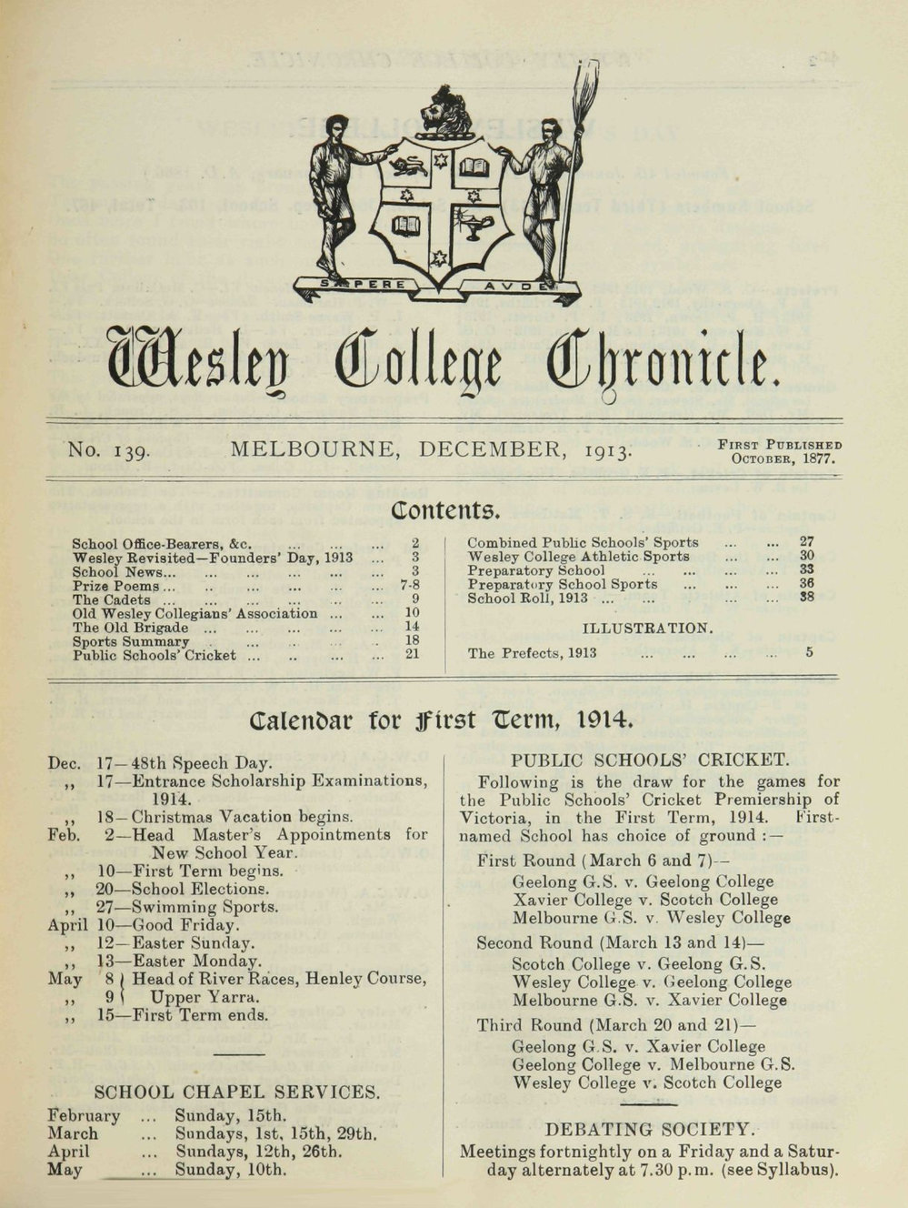 Chronicle 1913 No_139 December