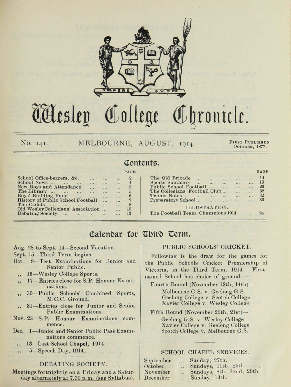 Chronicle 1914 No_141 August