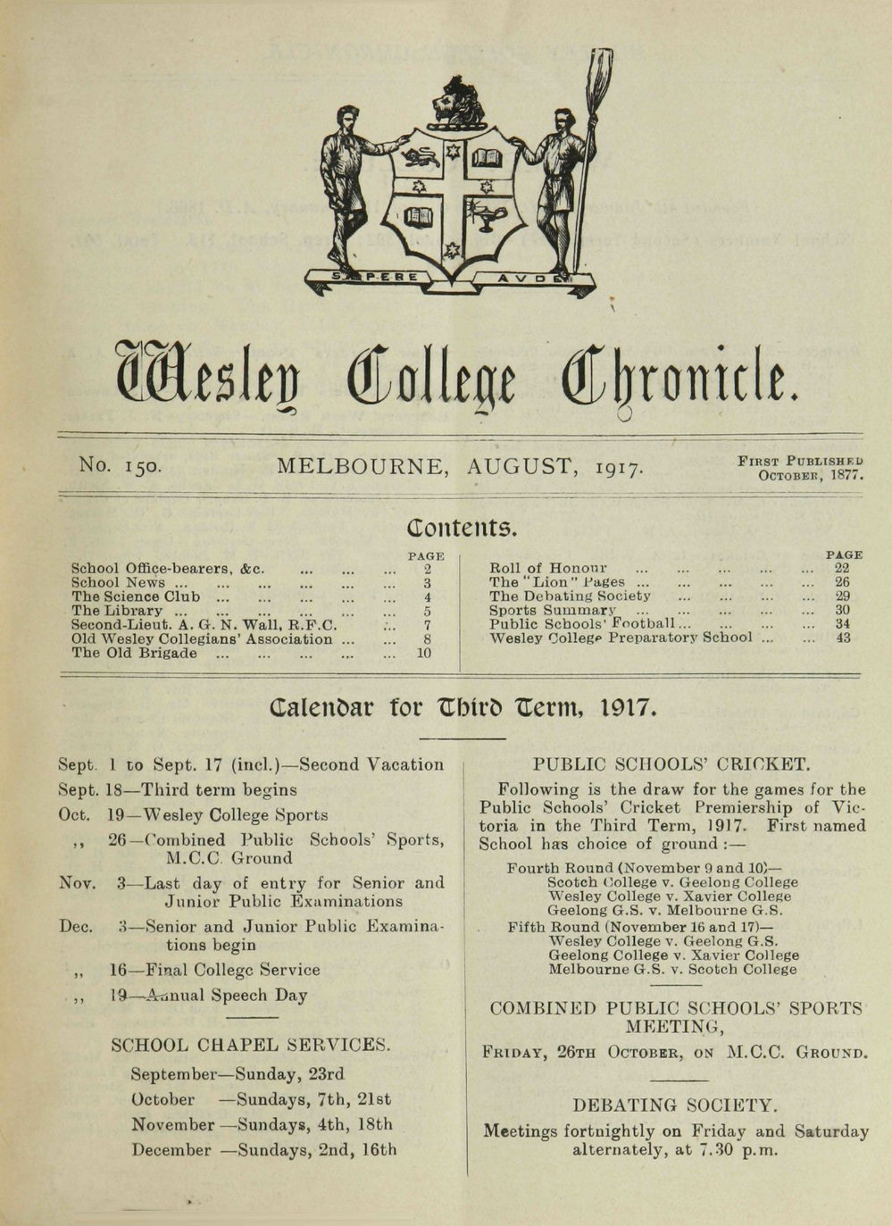 Chronicle 1917 No_150 August