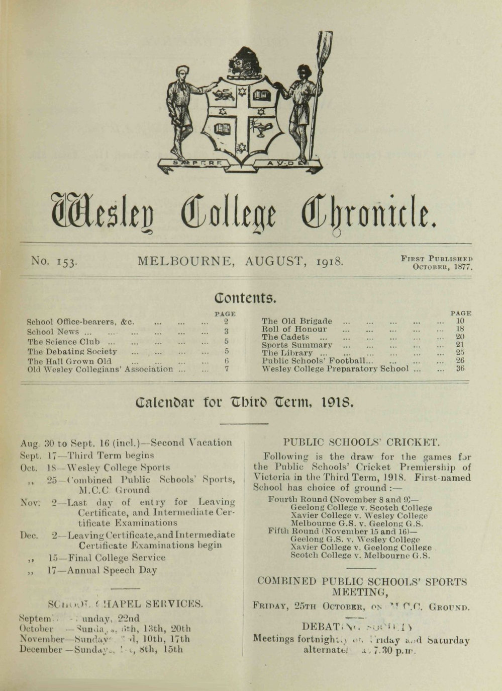 Chronicle 1918 No_153 August