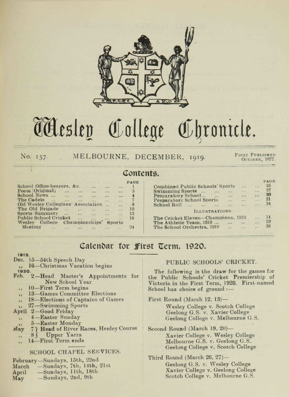 Chronicle 1919 No_157 December