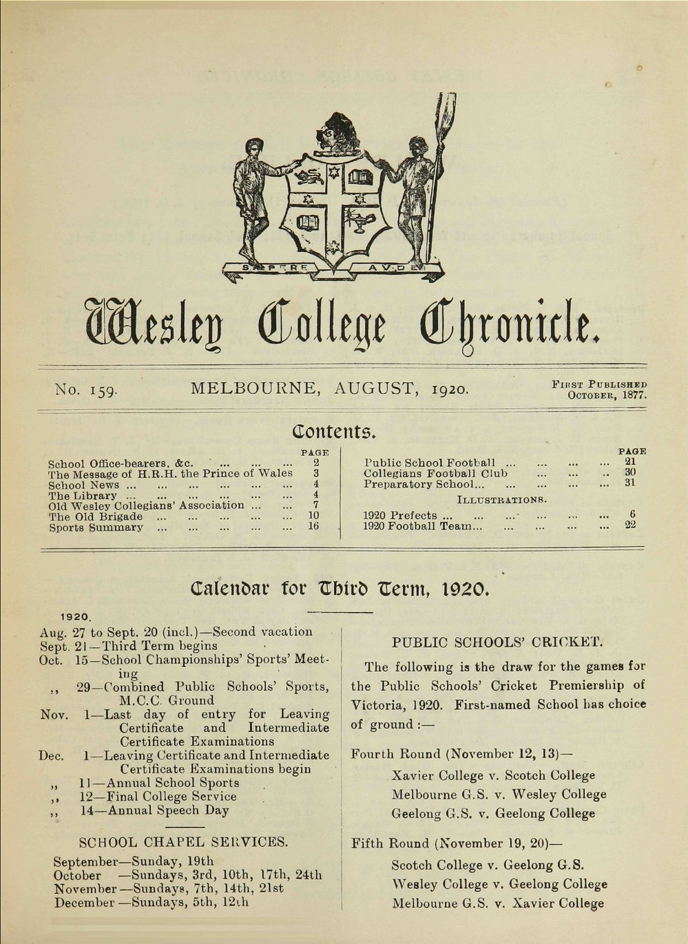 Chronicle 1920 No_159 August