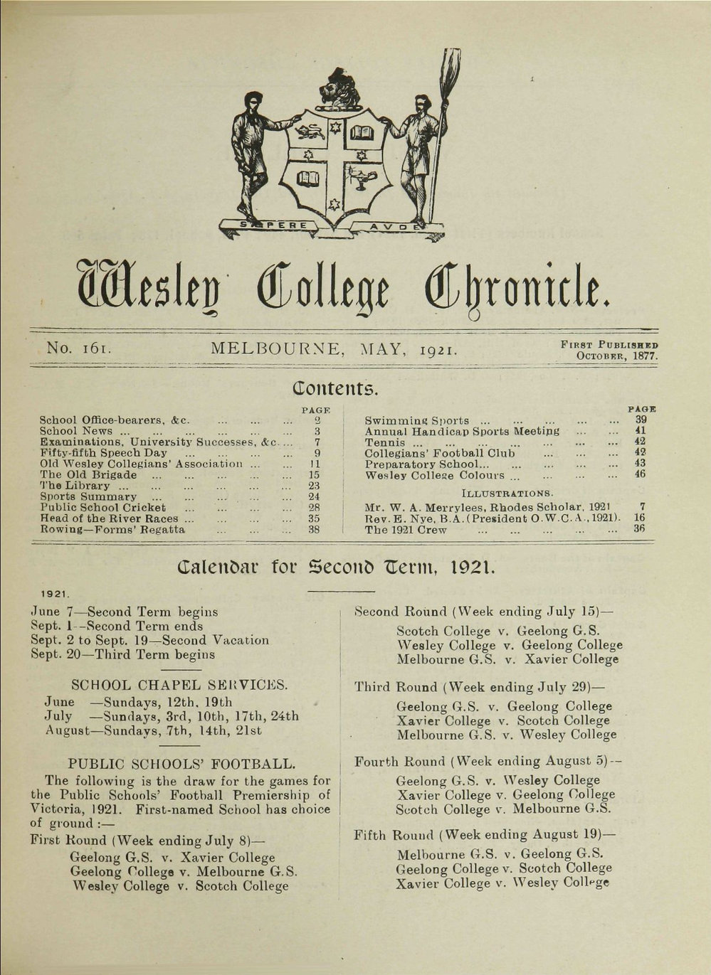 Chronicle 1921 No_161 May