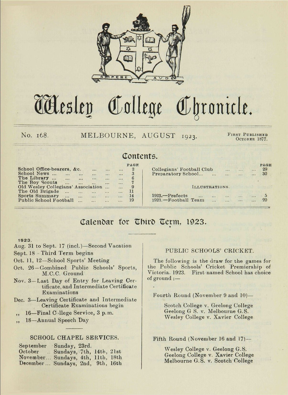 Chronicle 1923 No_168 August