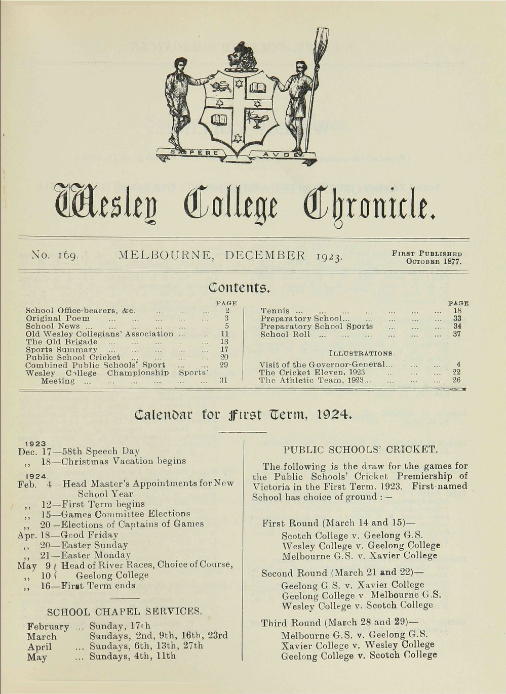 Chronicle 1923 No_169 December