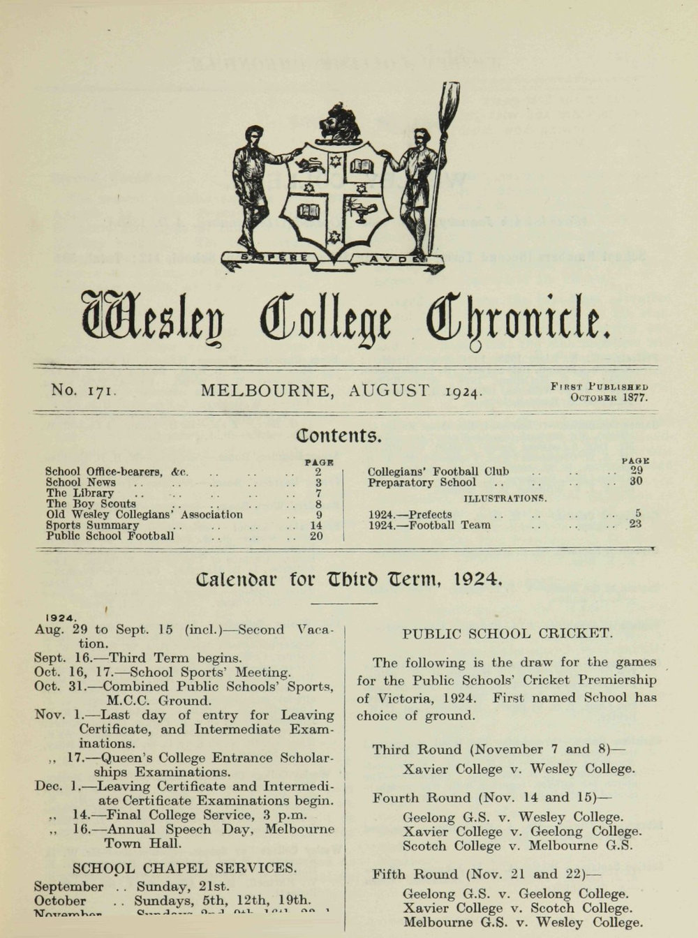 Chronicle 1924 No_171 August