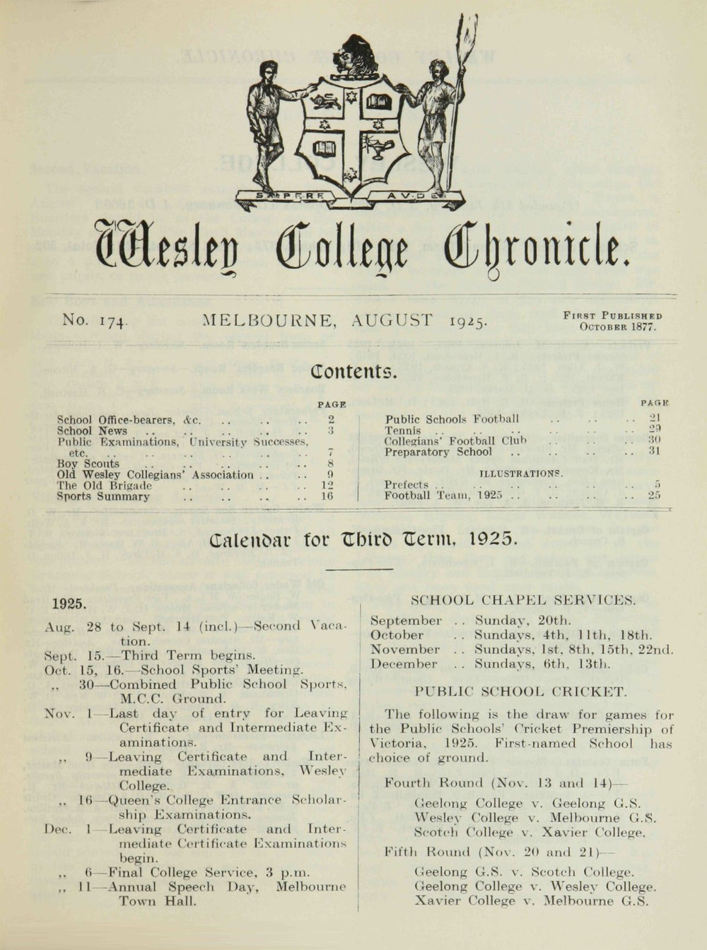 Chronicle 1925 No_174 August