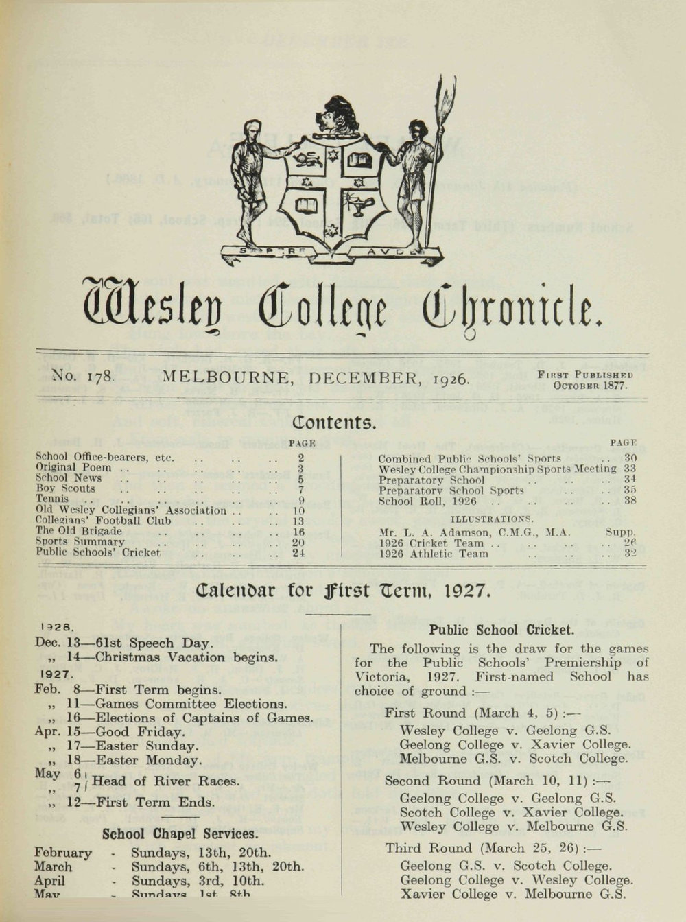 Chronicle 1926 No_178 December