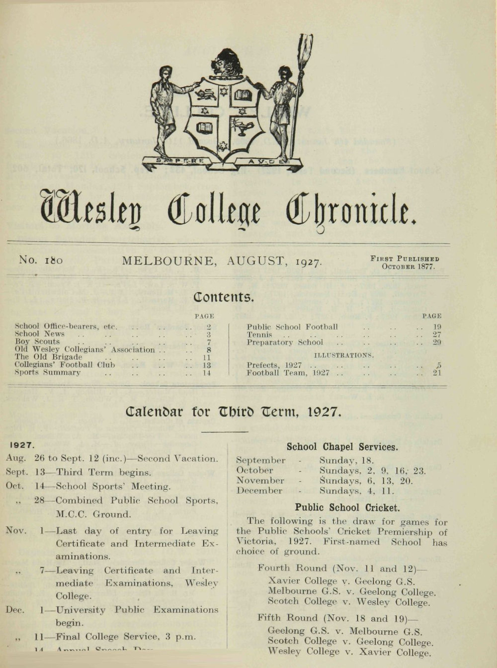 Chronicle 1927 No_180 August