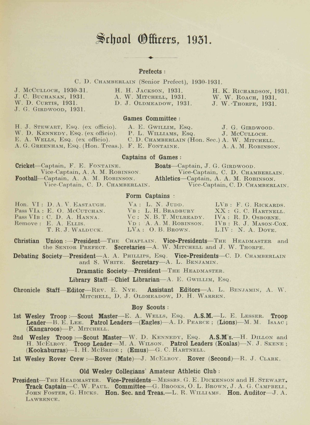 Chronicle 1931 No_192 August