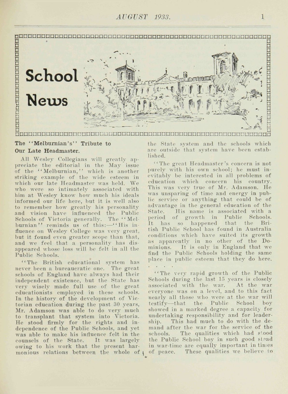 Chronicle 1933 No_198 August
