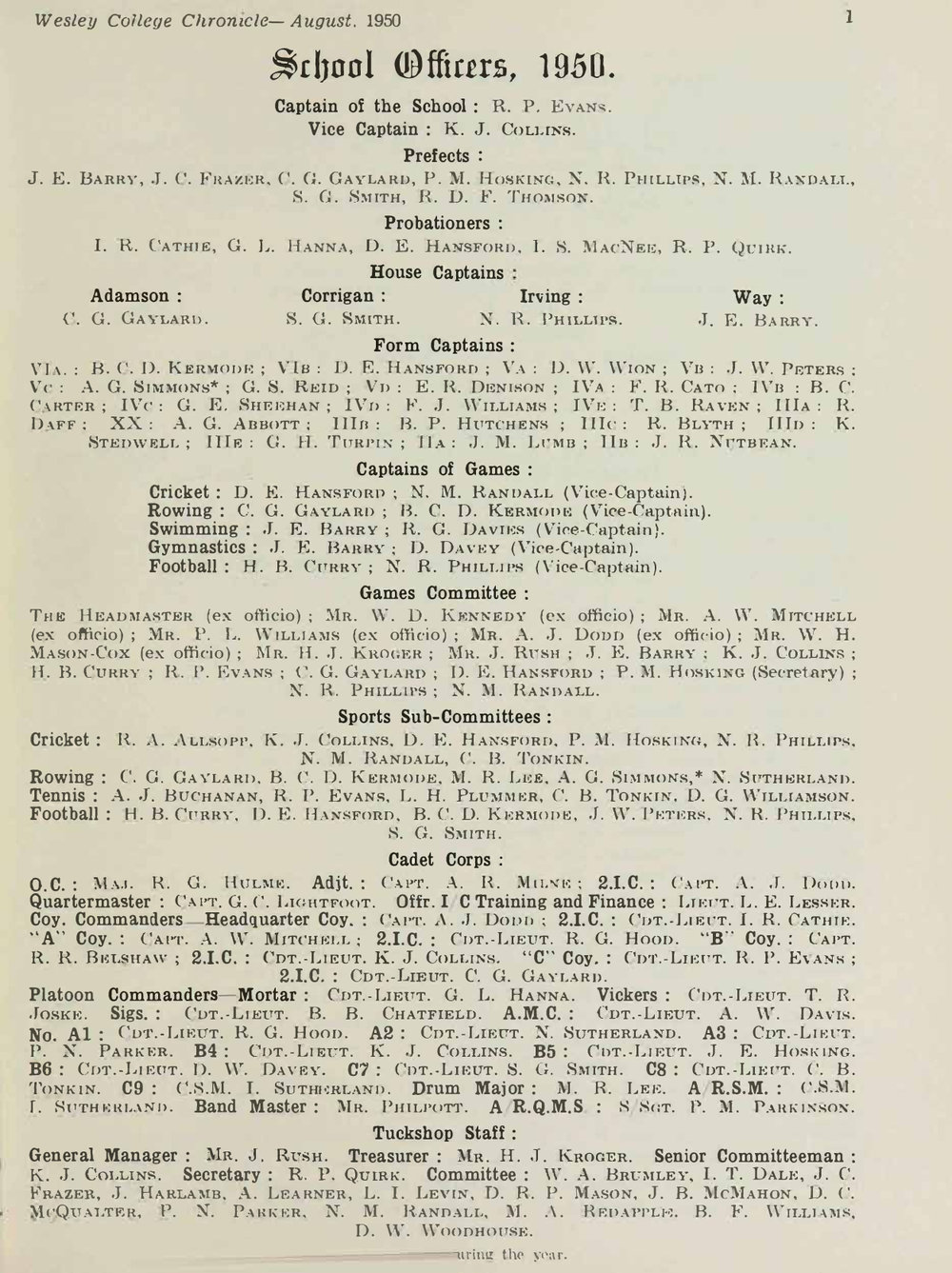 Chronicle 1950 No_249 August