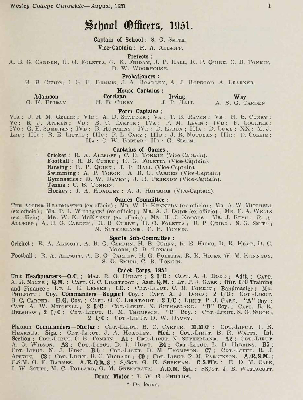 Chronicle 1951 No_252 August