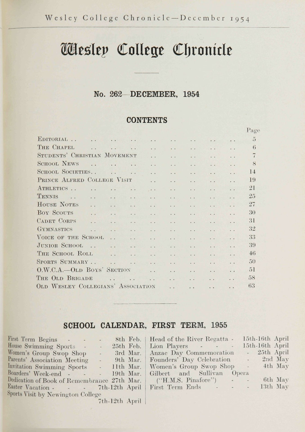 Chronicle 1954 No_262 December