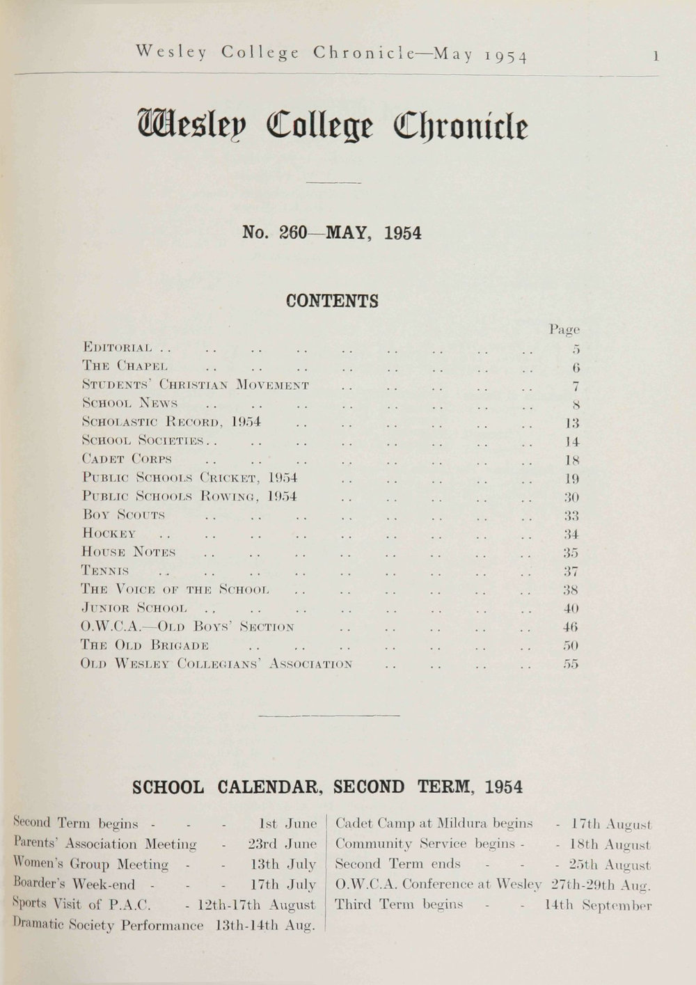 Chronicle 1954 No_260 May