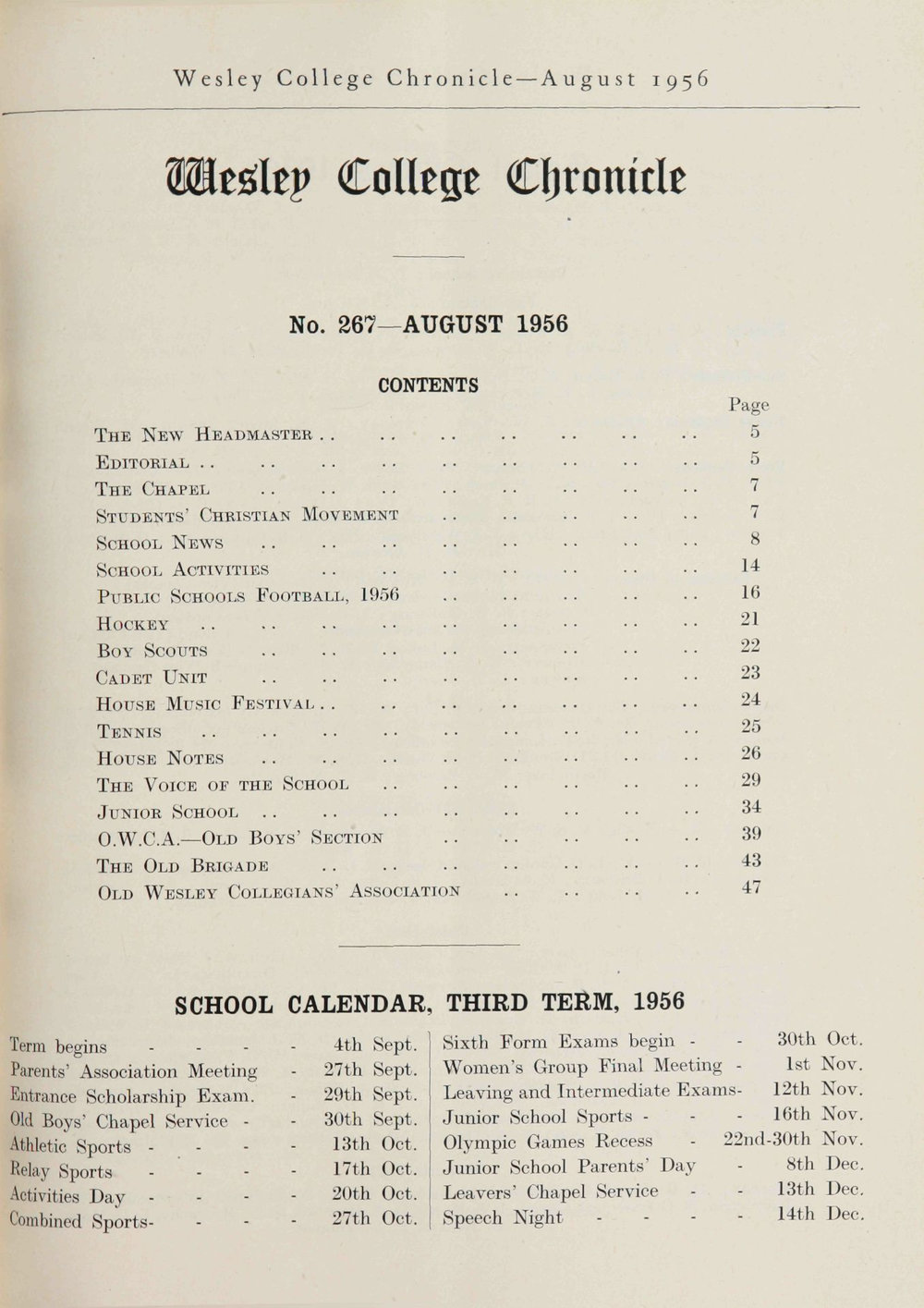 Chronicle 1956 No_267 August