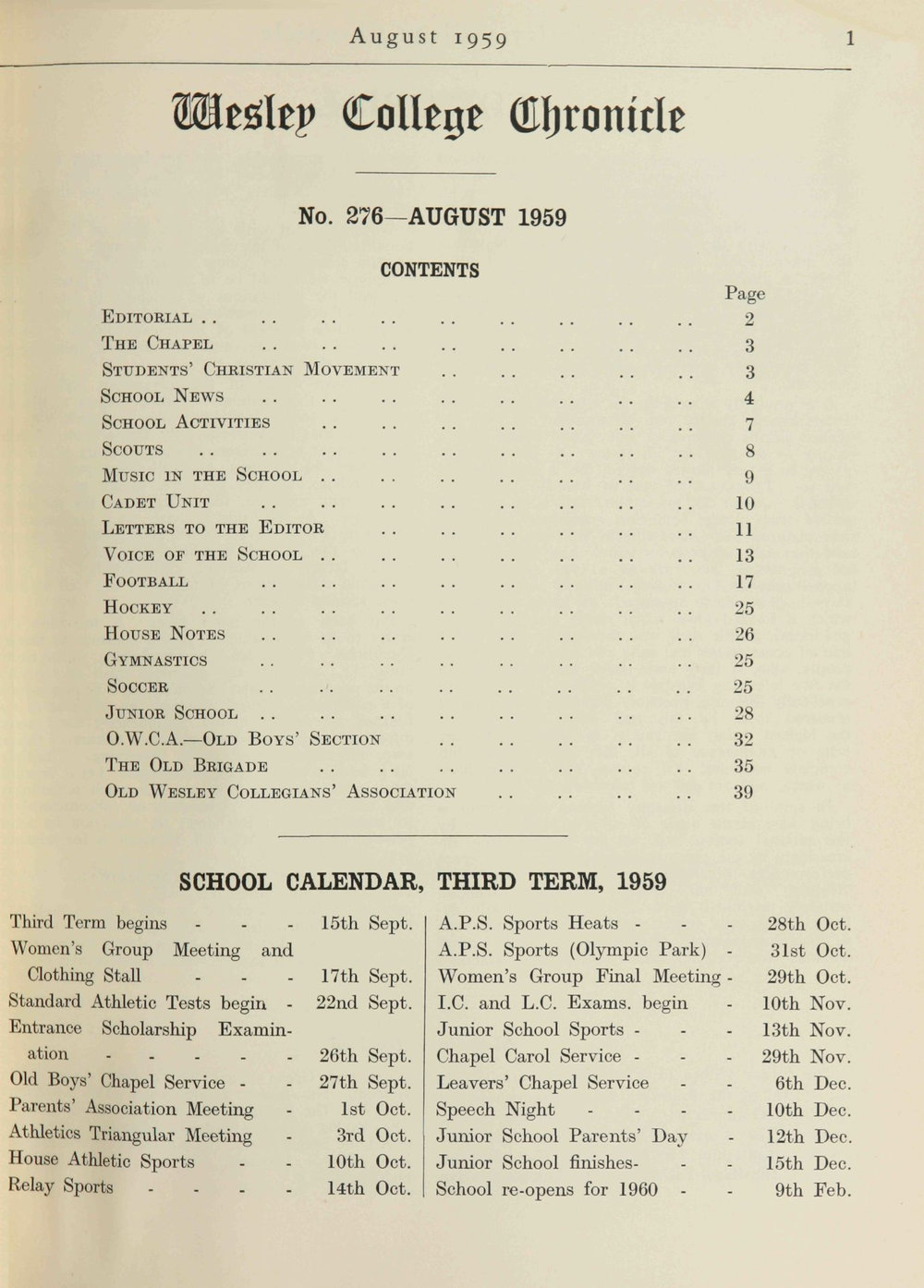 Chronicle 1959 No_276 August