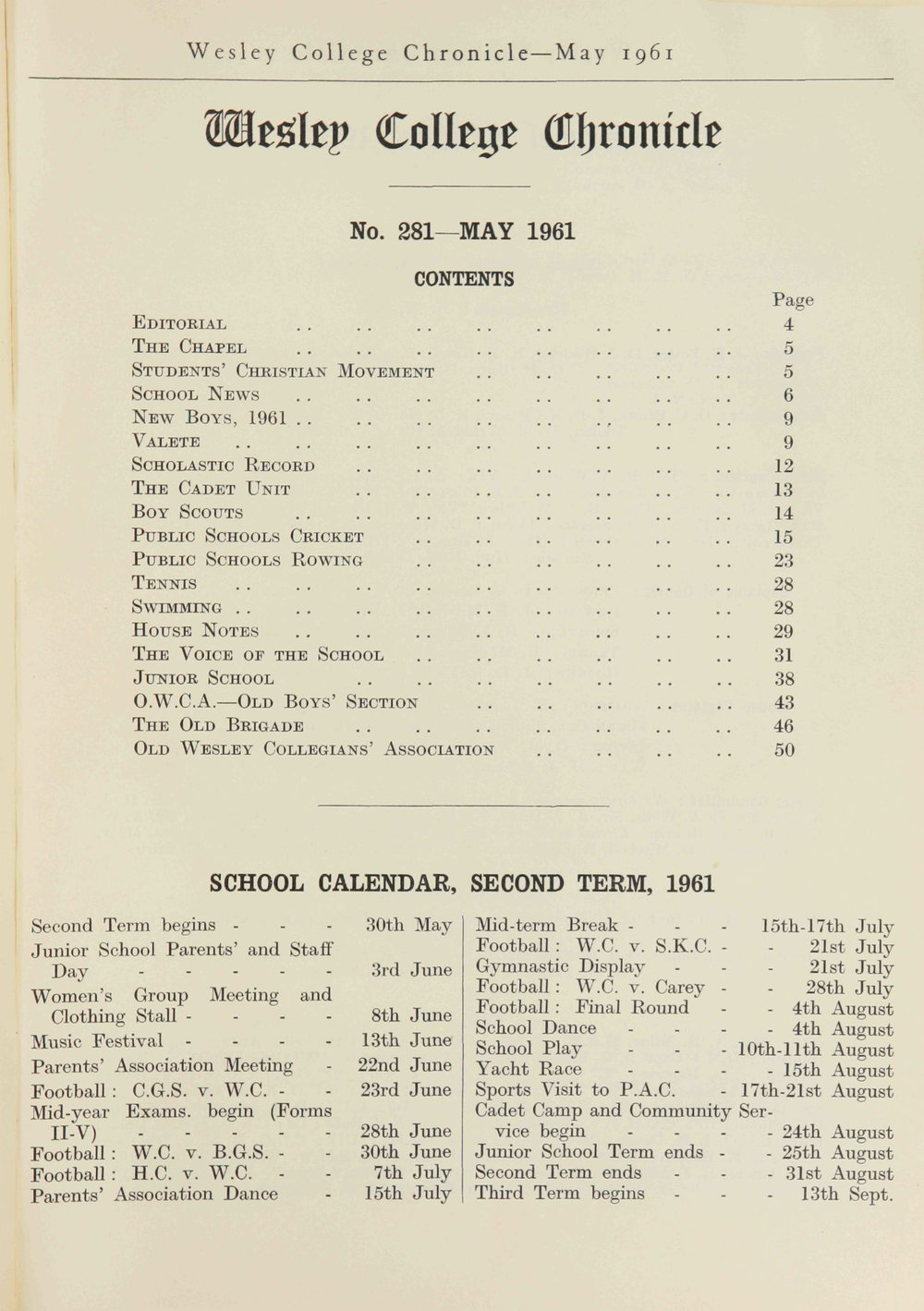 Chronicle 1961 No_281 May