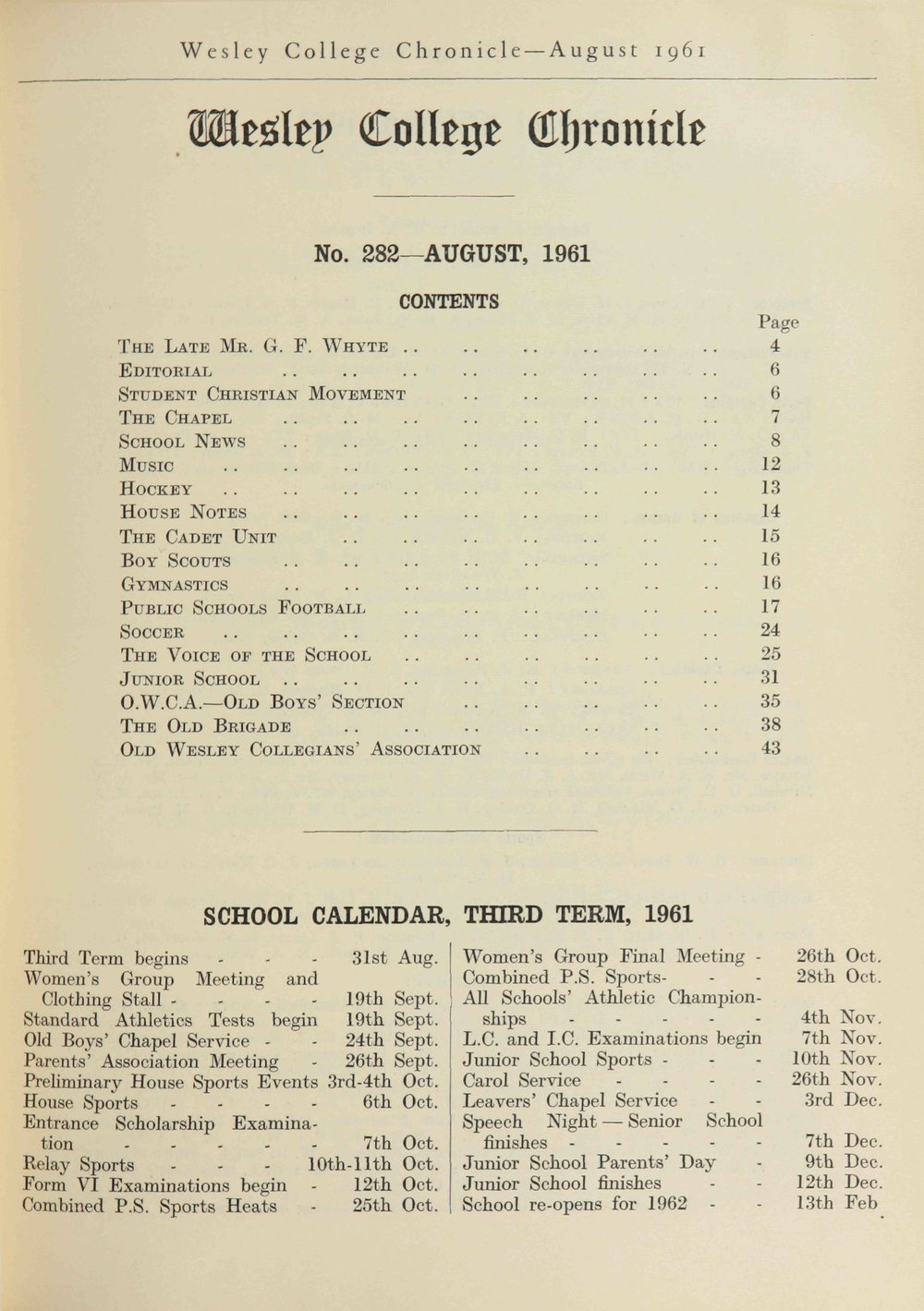 Chronicle 1961 No_282 August