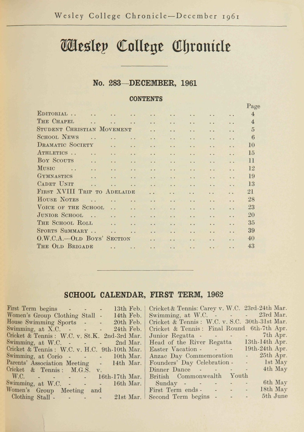 Chronicle 1961 No_283 December