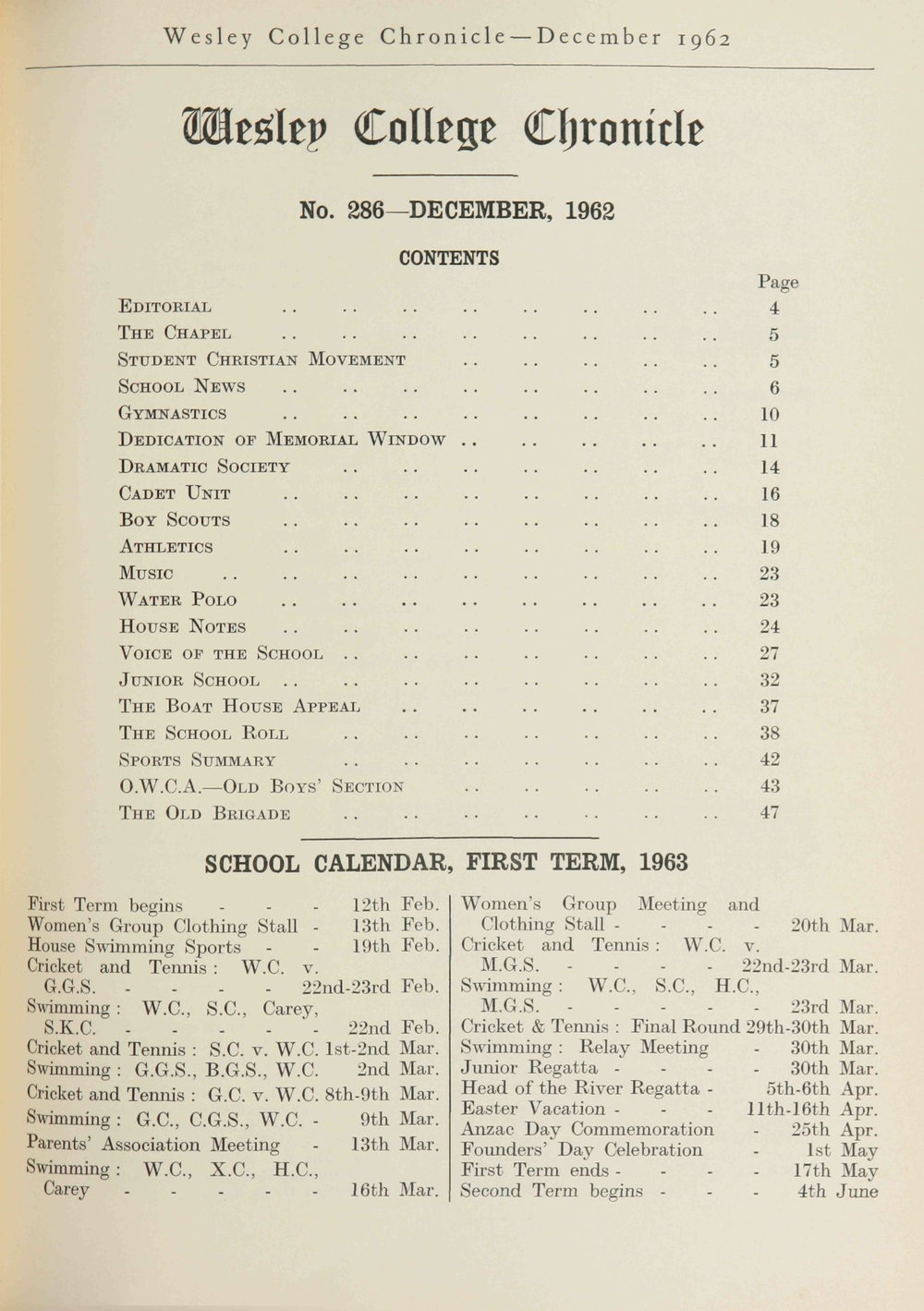 Chronicle 1962 No_286 December