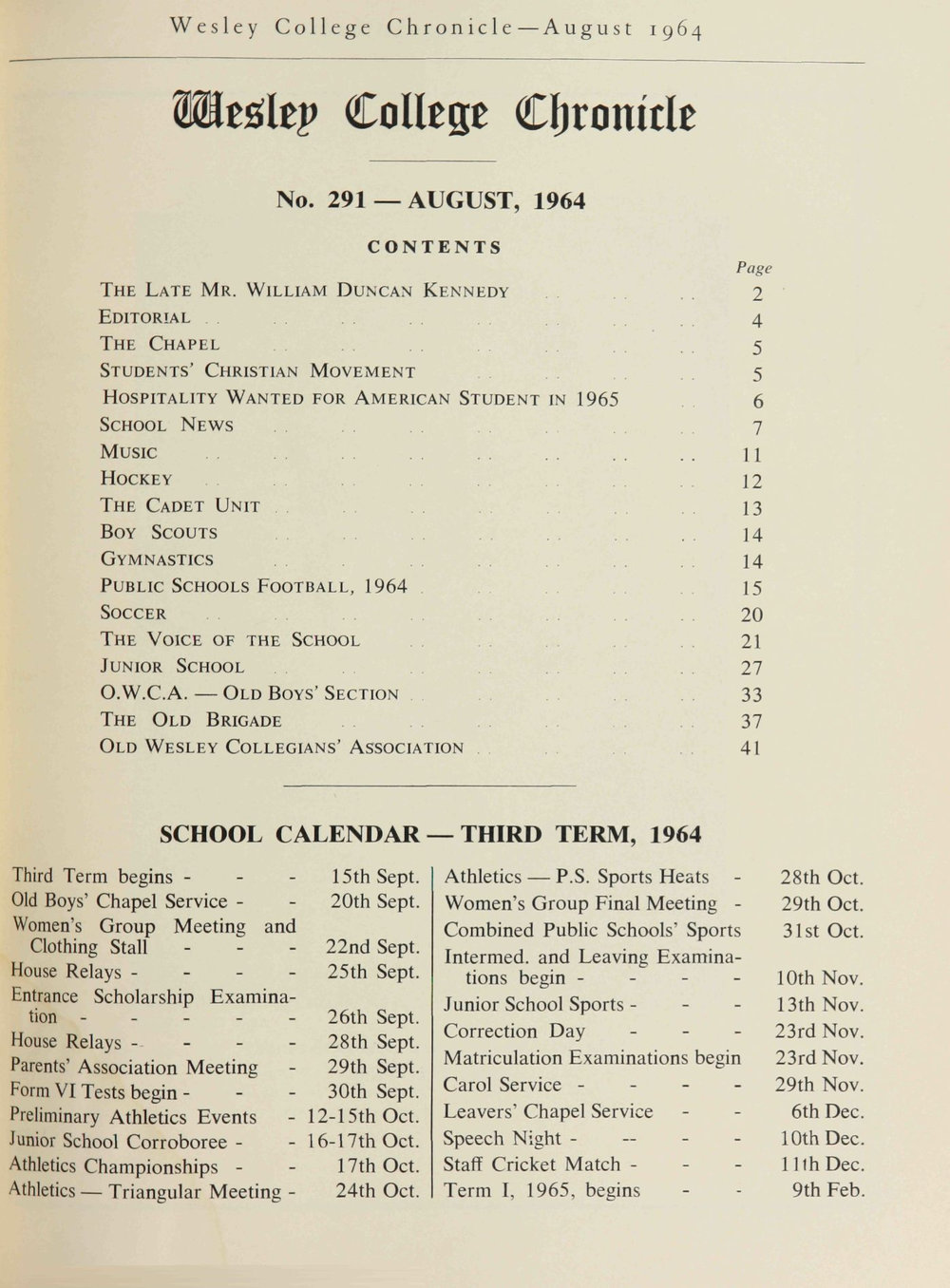 Chronicle 1964 No_291 August