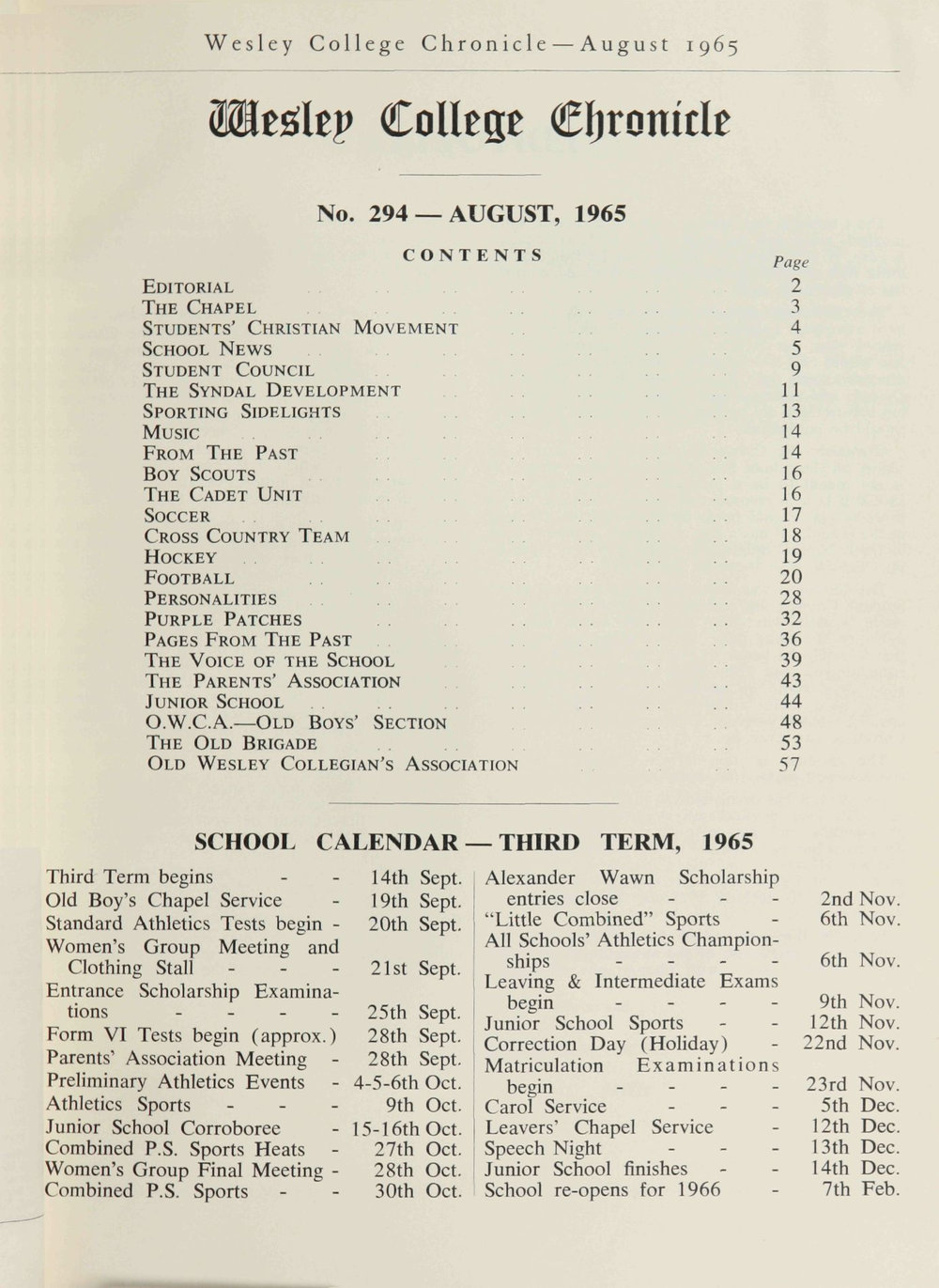 Chronicle 1965 No_294 August