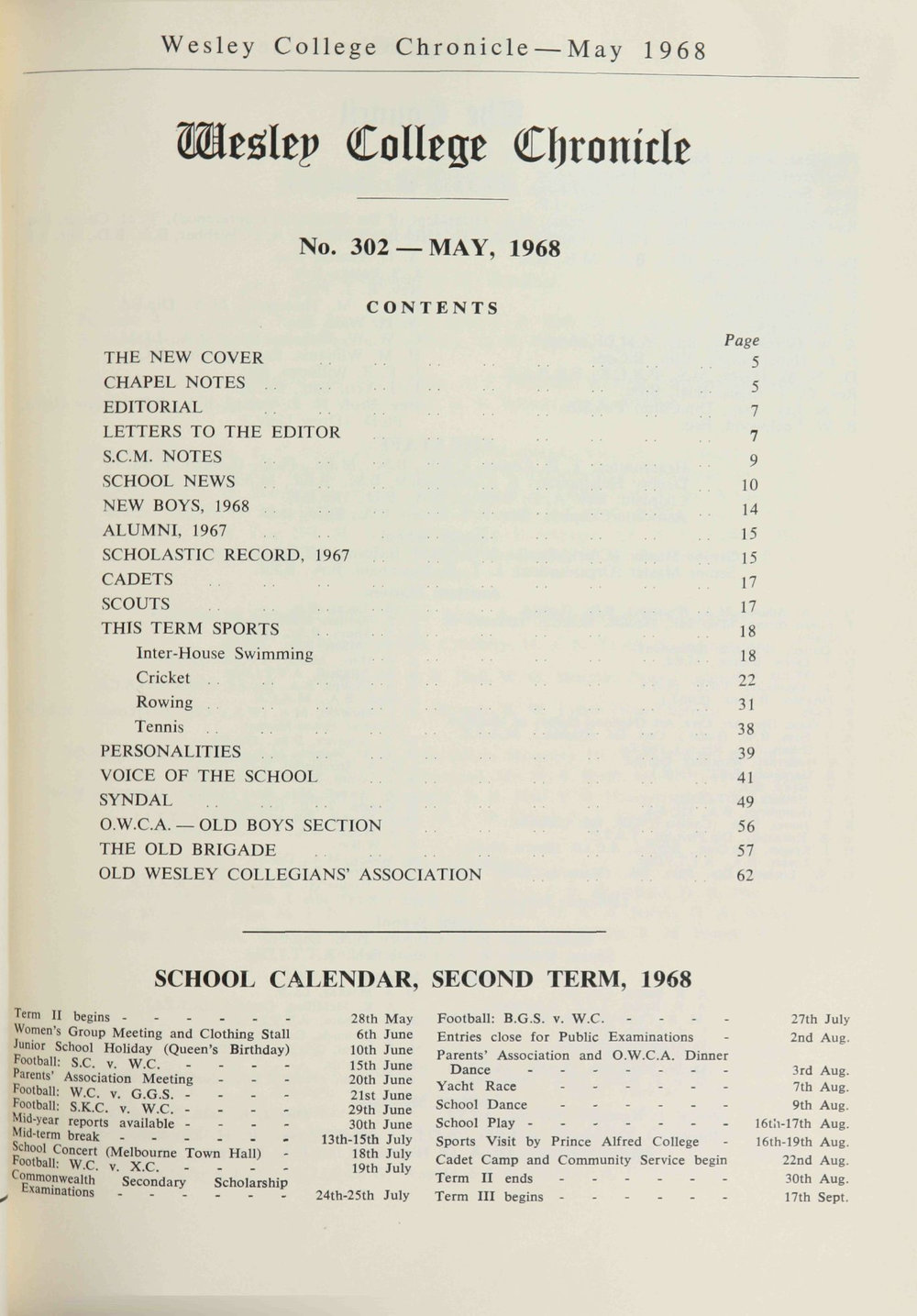 Chronicle 1968 No_302 May