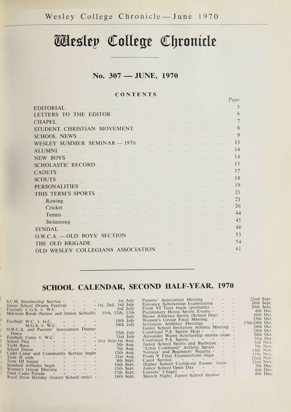 Chronicle 1970 No_307 June