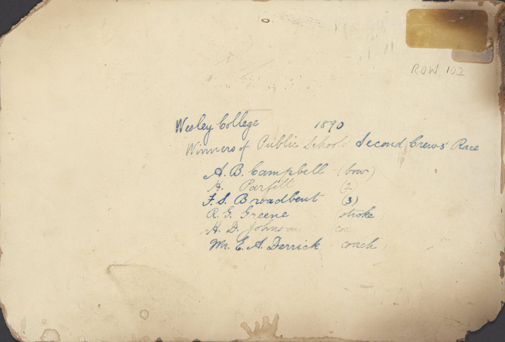 Rowing Second Crew 1890 winners back of image