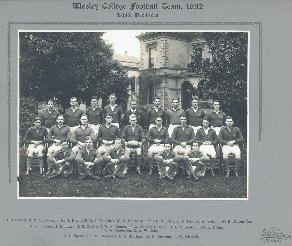 Wesley College Football Team 1932 Equal Premiers