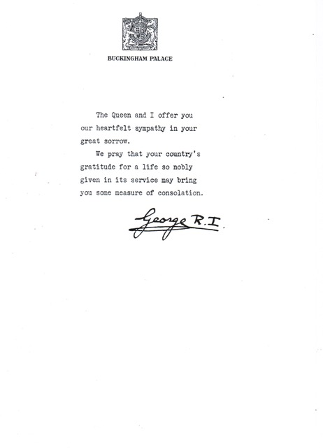 Letter from Buckingham Palace